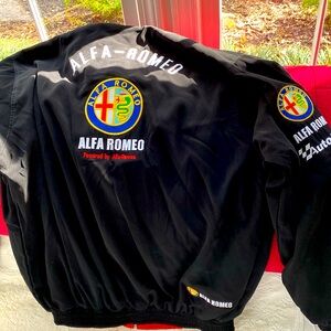 This Alfa Romeo jacket appears to be  large but would fit a medium tall person.